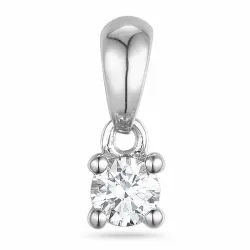 0,10 ct lab grown diamant solitaire hanger in 9 caraat witgoud 0,10 ct