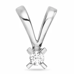 0,05 ct lab grown diamant solitaire hanger in 9 caraat witgoud 0,05 ct