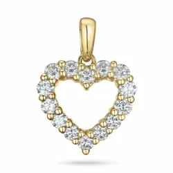 hart lab grown diamant hanger in 9 caraat goud 0,85 ct