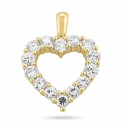 hart lab grown diamant hanger in 9 caraat goud 1,72 ct