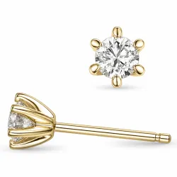 2 x 0,40 ct lab grown diamant solitaire oorbel in 9 karaat goud met lab grown diamant 