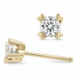 2 x 0,20 ct lab grown diamant solitaire oorbel in 9 karaat goud met lab grown diamant 