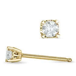 2 x 0,10 ct lab grown diamant solitaire oorbel in 9 karaat goud met lab grown diamant 