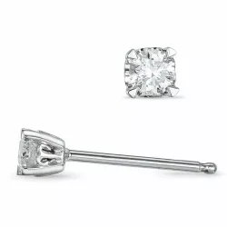 2 x 0,10 ct lab grown diamant solitaire oorbel in 9 karaat witgoud met lab grown diamant 