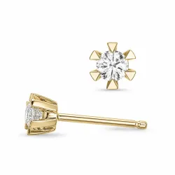 2 x 0,15 ct  lab grown diamant solitaire oorbel in 9 karaat goud met lab grown diamant 
