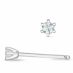 2 x 0,03 ct lab grown diamant solitaire oorbel in 9 karaat witgoud met lab grown diamant 