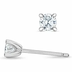 2 x 0,20 ct lab grown diamant solitaire oorbel in 9 karaat witgoud met lab grown diamant 
