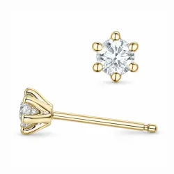 2 x 0,20 ct lab grown diamant solitaire oorbel in 9 karaat goud met lab grown diamant 