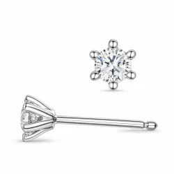 2 x 0,20 ct lab grown diamant solitaire oorbel in 9 karaat witgoud met lab grown diamant 