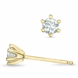 2 x 0,16 ct lab grown diamant solitaire oorbel in 9 karaat goud met lab grown diamant 