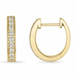 14 mm creool in 9 karaat goud met lab grown diamant 