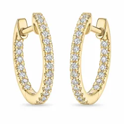 15 mm creool in 9 karaat goud met lab grown diamant 