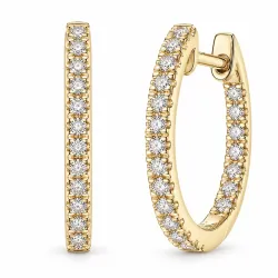 15 mm creool in 9 karaat goud met lab grown diamant 