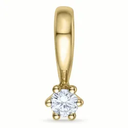 0,05 ct lab grown diamant solitaire hanger in 9 caraat goud 0,05 ct