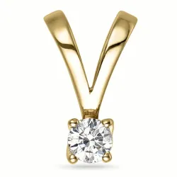 0,10 ct lab grown diamant solitaire hanger in 9 caraat goud 0,10 ct