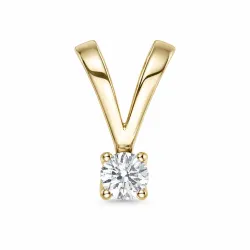 0,10 ct lab grown diamant solitaire hanger in 9 caraat goud 0,10 ct