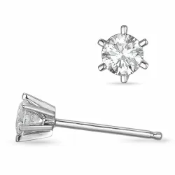 2 x 0,20 ct lab grown diamant solitaire oorbel in 9 karaat witgoud met lab grown diamant 