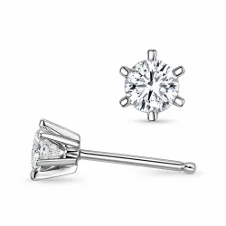 2 x 0,20 ct lab grown diamant solitaire oorbel in 9 karaat witgoud met lab grown diamant 
