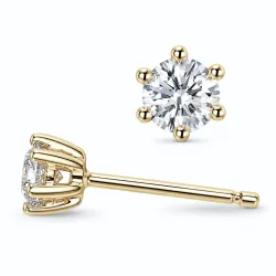2 x 0,20 ct lab grown diamant solitaire oorbel in 9 karaat goud met lab grown diamant 