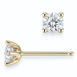 2 x 0,20 ct lab grown diamant solitaire oorbel in 9 karaat goud met lab grown diamant 