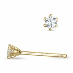 2 x 0,06 ct lab grown diamant solitaire oorbel in 9 karaat goud met lab grown diamant 