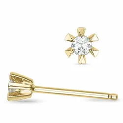 2 x 0,03 ct lab grown diamant solitaire oorbel in 9 karaat goud met lab grown diamant 