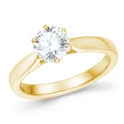1,00 ct lab grown diamant solitaire ring in 9 karaat goud 1,0 ct
