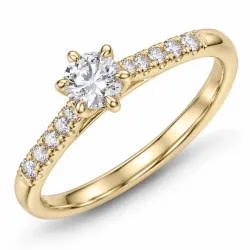 lab grown diamant ring in 9 karaat goud 0,30 ct 0,13 ct