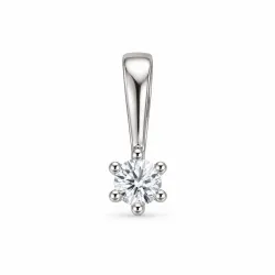 0,05 ct lab grown diamant solitaire hanger in 9 caraat witgoud 0,05 ct