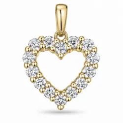 hart lab grown diamant hanger in 9 caraat goud 0,85 ct