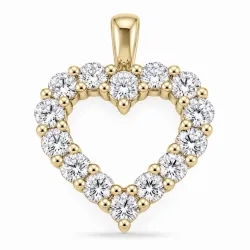 hart lab grown diamant hanger in 9 caraat goud 1,72 ct