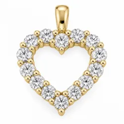 hart lab grown diamant hanger in 9 caraat goud 2,05 ct