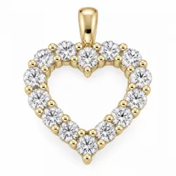 hart lab grown diamant hanger in 9 caraat goud 1,3 ct