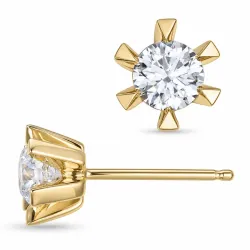 2 x 0,40 ct lab grown diamant oorbellen in 9 karaat goud met lab grown diamant 