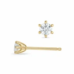 2 x 0,10 ct lab grown diamant solitaire oorbel in 9 karaat goud met lab grown diamant 
