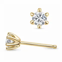 2 x 0,30 ct lab grown diamant solitaire oorbel in 9 karaat goud met lab grown diamant 