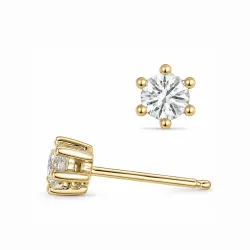 2 x 0,20 ct lab grown diamant solitaire oorbel in 9 karaat goud met lab grown diamant 