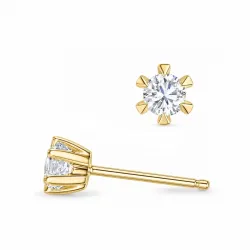 2 x 0,10 ct lab grown diamant solitaire oorbel in 9 karaat goud met lab grown diamant 