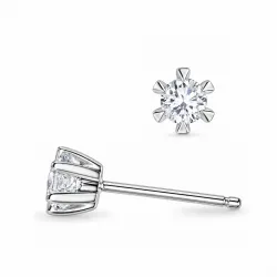 2 x 0,10 ct lab grown diamant solitaire oorbel in 9 karaat witgoud met lab grown diamant 