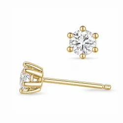 2 x 0,20 ct lab grown diamant solitaire oorbel in 9 karaat goud met lab grown diamant 
