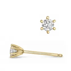 2 x 0,08 ct lab grown diamant solitaire oorbel in 9 karaat goud met lab grown diamant 