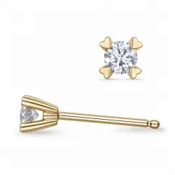 2 x 0,07 ct lab grown diamant solitaire oorbel in 9 karaat goud met lab grown diamant 