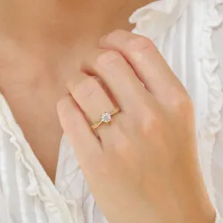 0,50 ct lab grown diamant ring in 14 karaat goud 0,50 ct