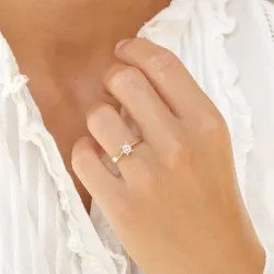0,40 ct lab grown diamant ring in 14 karaat goud 0,40 ct