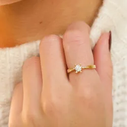 0,40 ct lab grown diamant ring in 14 karaat goud 0,40 ct