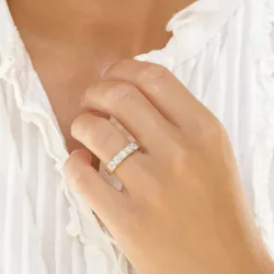 lab grown diamant mémoire ring in 14 karaat goud 5 x 0,20 ct