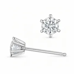 2 x 0,30 ct lab grown diamant oorsteker in 14 karaat witgoud met lab grown diamant 