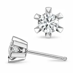 2 x 0,40 ct lab grown diamant oorsteker in 14 karaat witgoud met lab grown diamant 