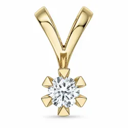 0,40 ct lab grown diamant solitaire hanger in 14 caraat goud 0,40 ct