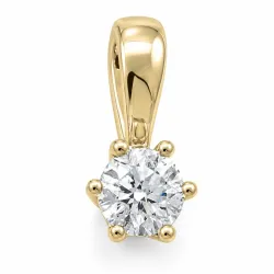 0,30 ct lab grown diamant solitaire hanger in 14 caraat goud 0,30 ct